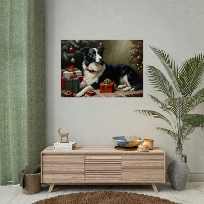 Border Collie Vintage Christmas Poster - Image 9