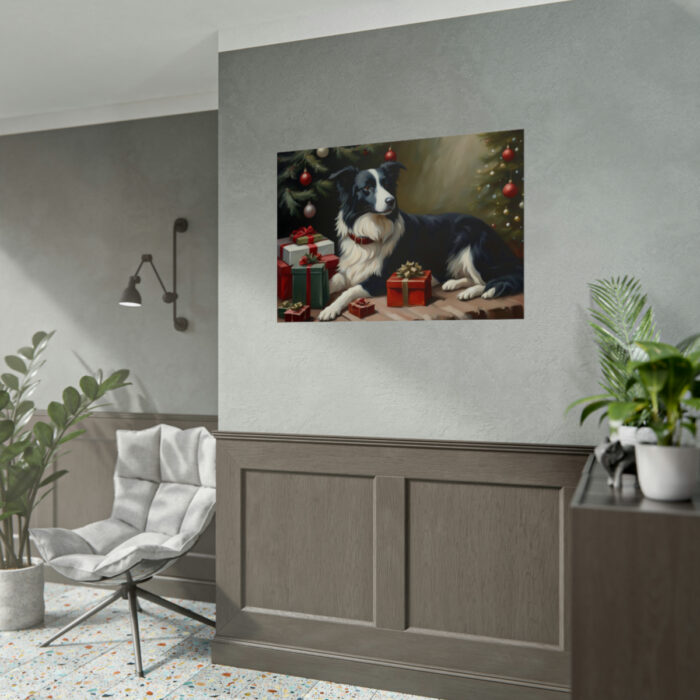 Border Collie Vintage Christmas Poster - Image 10