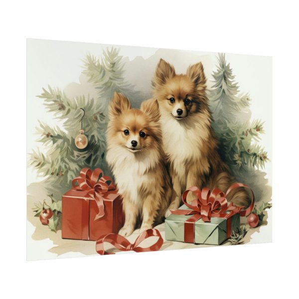 92409-262.jpg Pomeranian Dog At Christmas Poster