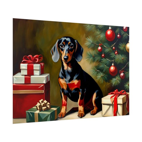 92409-267.jpg Dachshund Vintage Christmas Poster