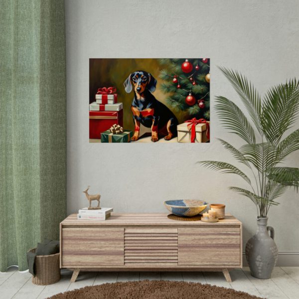 92409-268.jpg Dachshund Vintage Christmas Poster