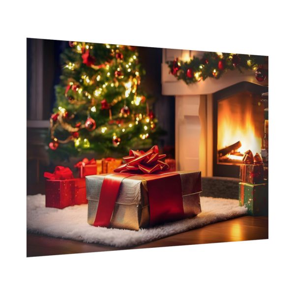 92409-297.jpg Christmas Gifts, Tree and Fireplace Poster