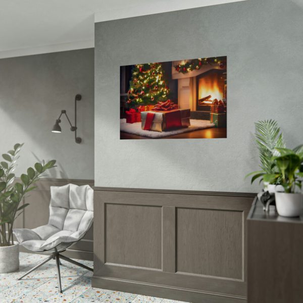 92409-299.jpg Christmas Gifts, Tree and Fireplace Poster