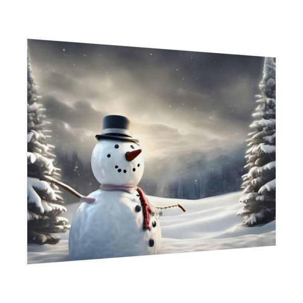 92409-322.jpg Christmas Landscape Snowman Poster