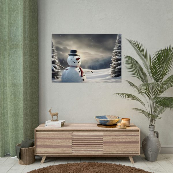92409-323.jpg Christmas Landscape Snowman Poster