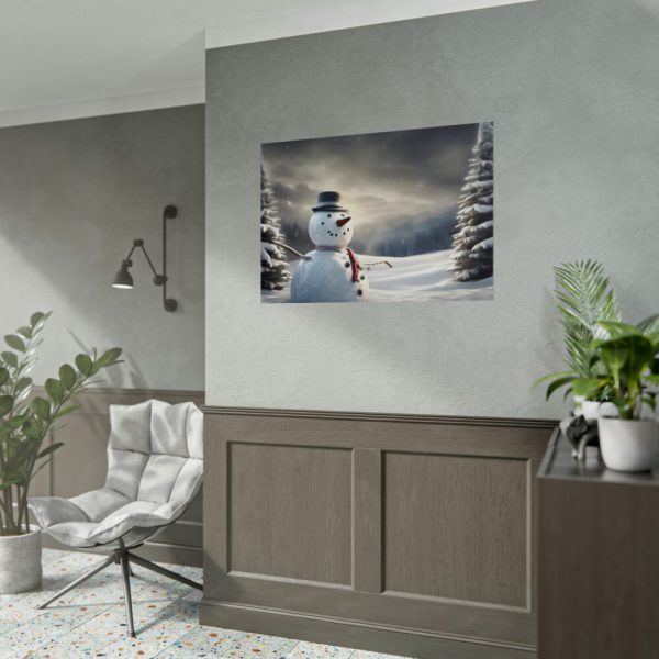 92409-324.jpg Christmas Landscape Snowman Poster