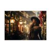 92409-340.jpg Vintage Woman In Town At Christmas Poster
