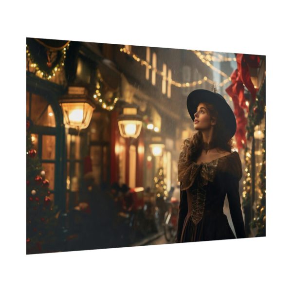 92409-342.jpg Vintage Woman In Town At Christmas Poster