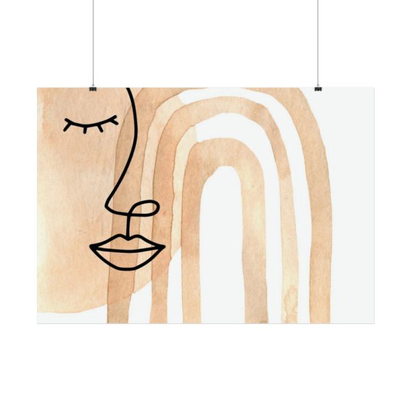 92409-351.jpg Boho Rainbow Line Art Face Poster