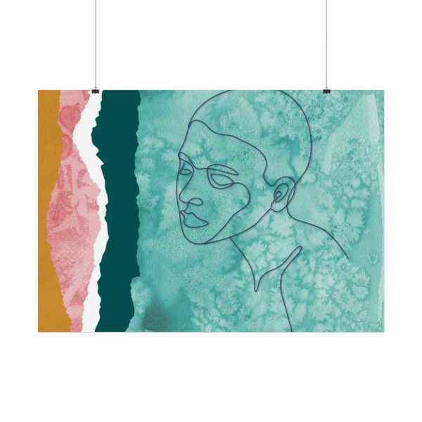 Abstract Black Woman Face Poster