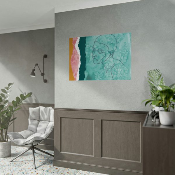 Abstract Black Woman Face Poster