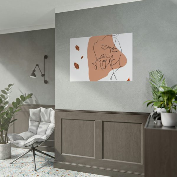92409-389.jpg Abstract Shape With Autumn Leaves Poster