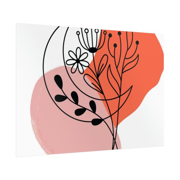 92409-412.jpg Abstract Line Art Plant And Moon Poster