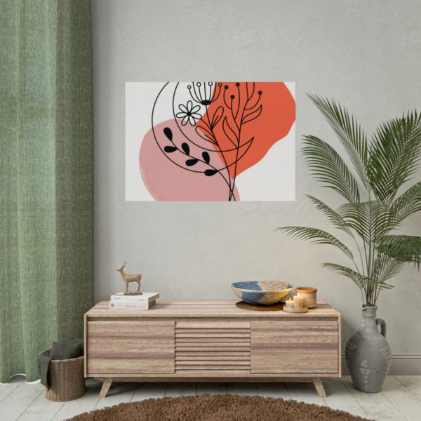 92409-413.jpg Abstract Line Art Plant And Moon Poster