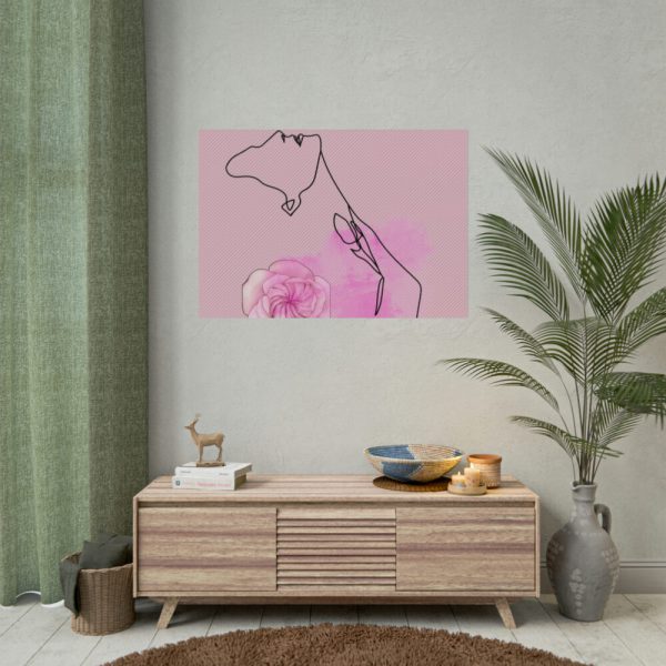 92409-463.jpg Pink Woman Abstract Line Drawing Poster