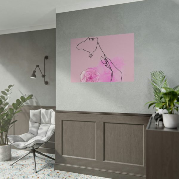 92409-464.jpg Pink Woman Abstract Line Drawing Poster