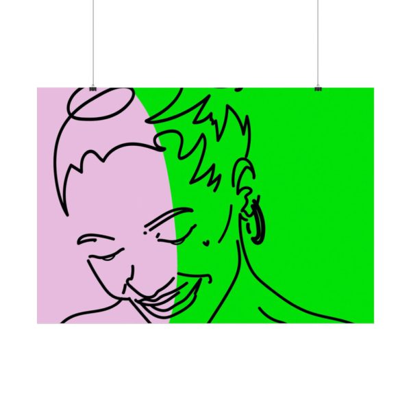 92409-486.jpg Woman Smiling and Looking Down Poster