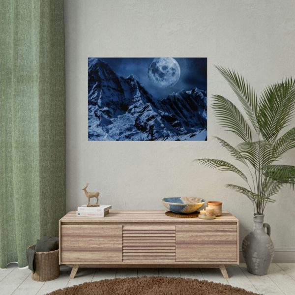 Moon in Mountains Poster