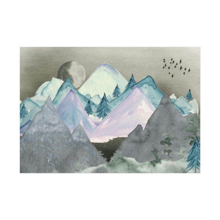 Mountain Landscape Watercolor Poster - Image 6
