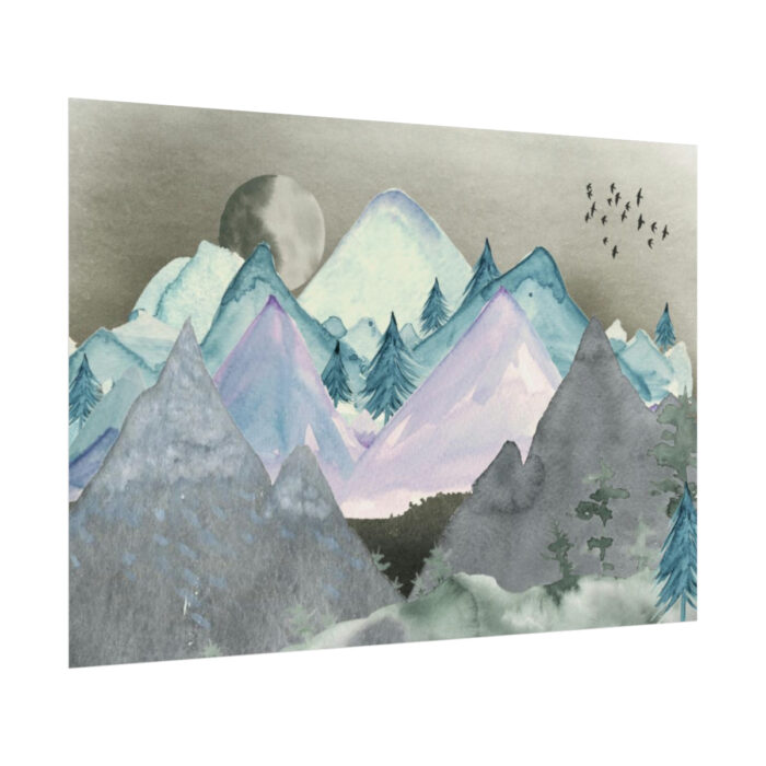 Mountain Landscape Watercolor Poster - Image 8