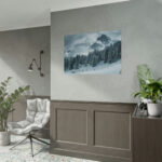 Car in Mountain Landscape With Snowy Trees Poster - Image 110