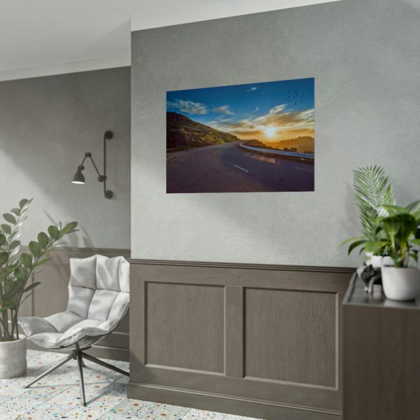 92409-589.jpg Mountain Road Sunset Poster
