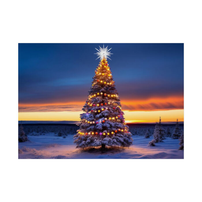Lit Christmas Tree Outside Poster - Image 6