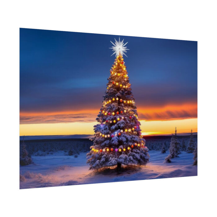 Lit Christmas Tree Outside Poster - Image 8