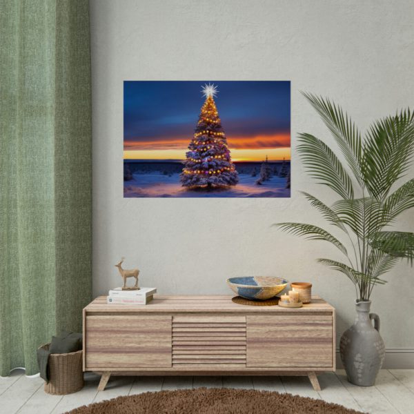92409-603.jpg Lit Christmas Tree Outside Poster