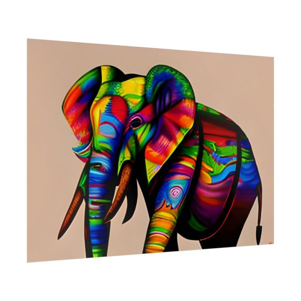 Rainbow Colored Elephant II Poster
