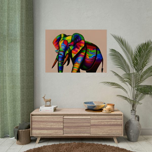 Rainbow Colored Elephant II Poster