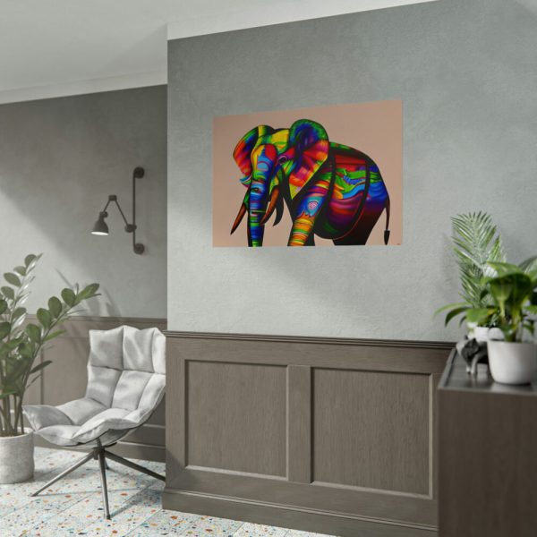 Rainbow Colored Elephant II Poster