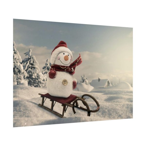 92409-657.jpg Snowman On Sledge Poster