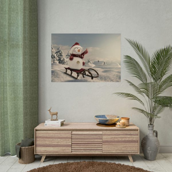 92409-658.jpg Snowman On Sledge Poster