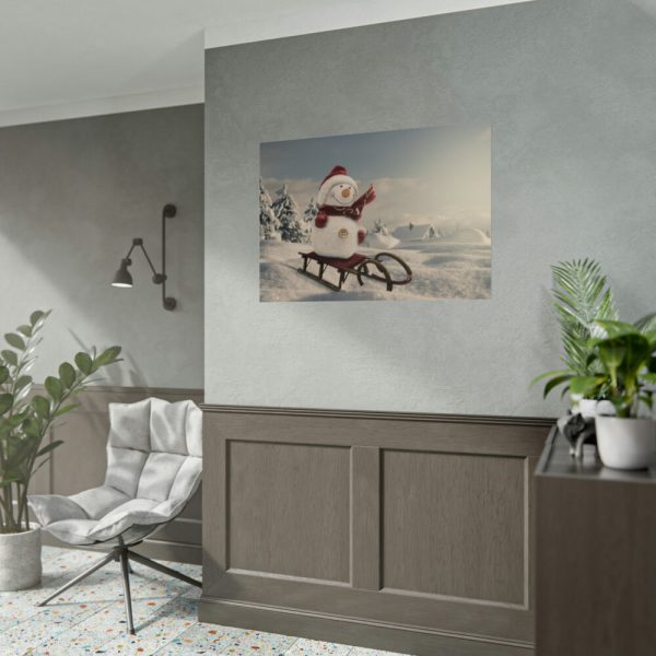 92409-659.jpg Snowman On Sledge Poster