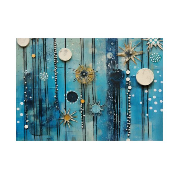 92409-685.jpg Geometric Abstract Blue Painting Poster