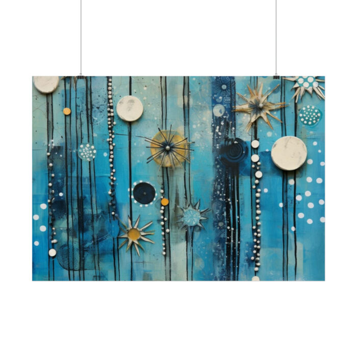 Geometric Abstract Blue Painting Poster - Image 7
