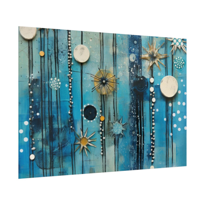 Geometric Abstract Blue Painting Poster - Image 8
