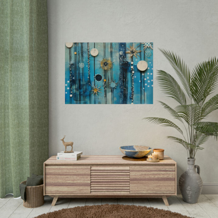 Geometric Abstract Blue Painting Poster - Image 9