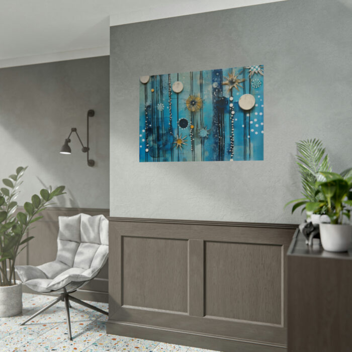 Geometric Abstract Blue Painting Poster - Image 10