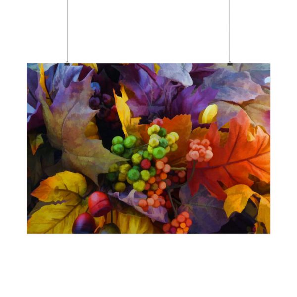 92409-701.jpg Autumn Leaves, Berries, Acorns Poster