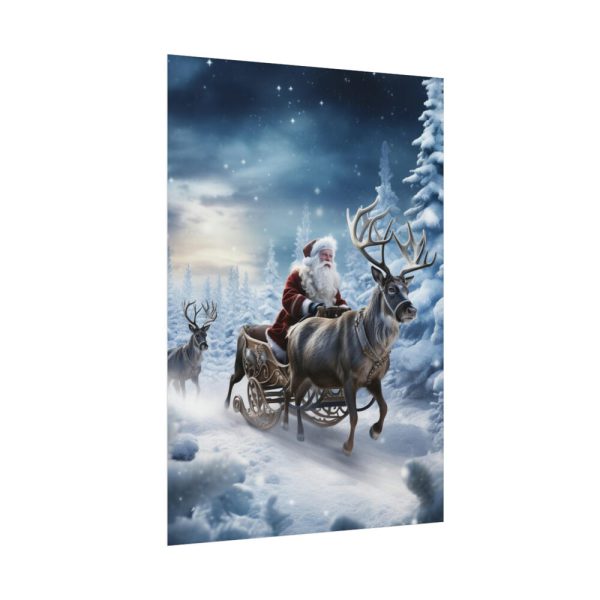 92410-107.jpg Santa And Reindeer In Snow Poster