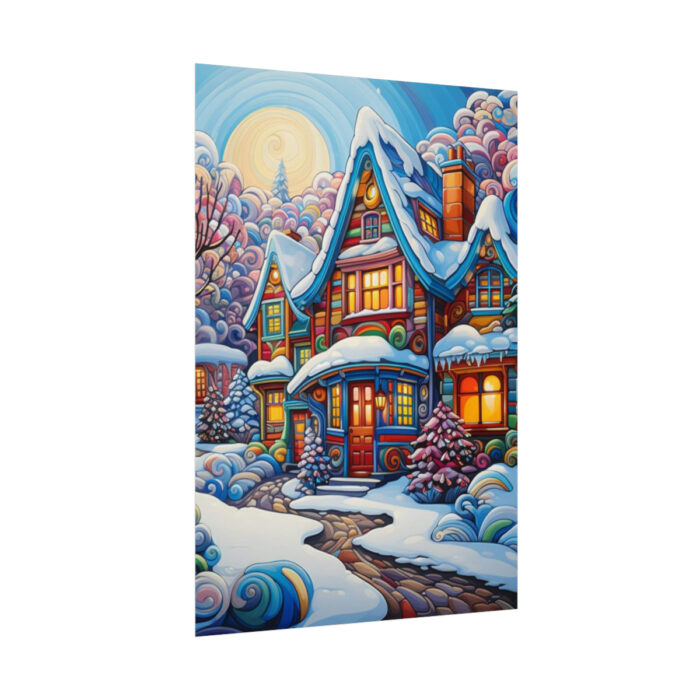 Christmas House Fantasy Art Poster - Image 3