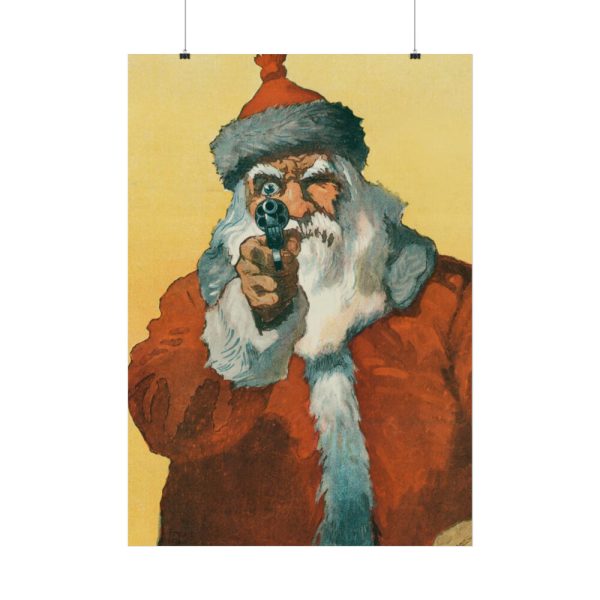 92410-21.jpg Santa Claus Pointing a Handgun Poster