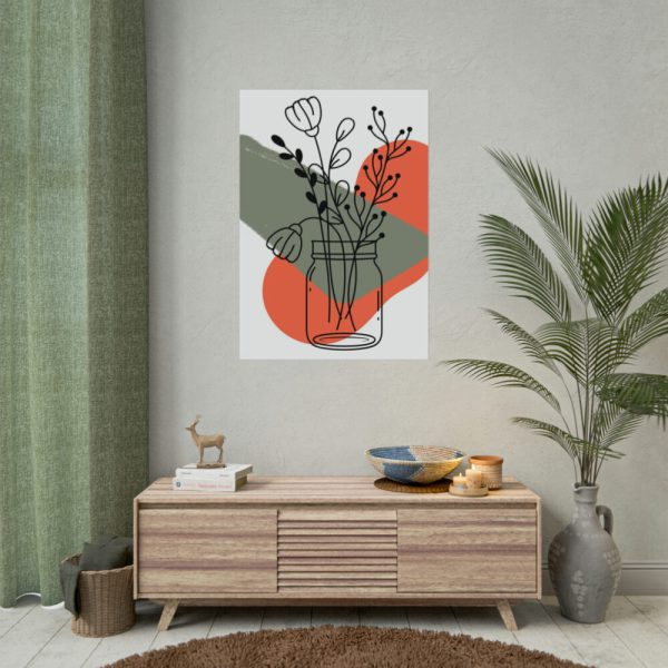 92410-218.jpg Abstract Mason Jar Flower Line Art Poster