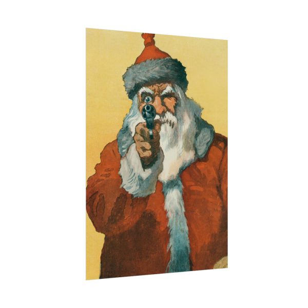 92410-22.jpg Santa Claus Pointing a Handgun Poster