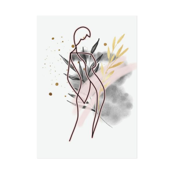 92410-220.jpg Plant Composition and a Pink and Black Line Art Poster