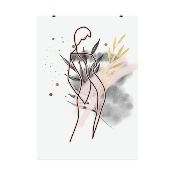 92410-221.jpg Plant Composition and a Pink and Black Line Art Poster