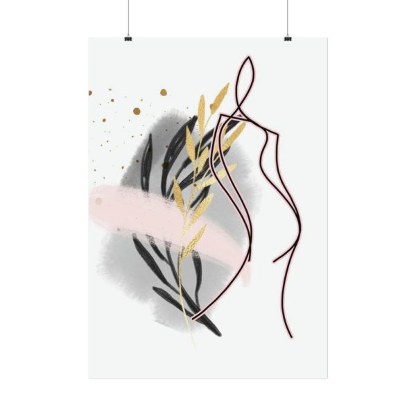 92410-231.jpg Pink and Black Line Art Overlay of a Woman Poster