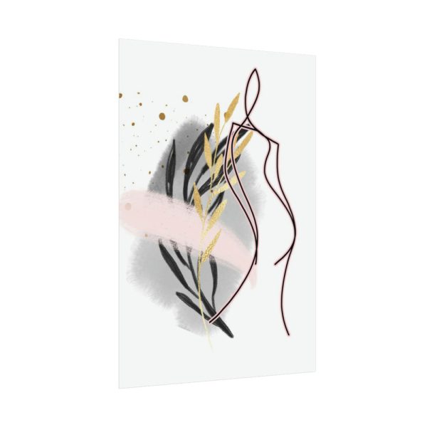 92410-232.jpg Pink and Black Line Art Overlay of a Woman Poster